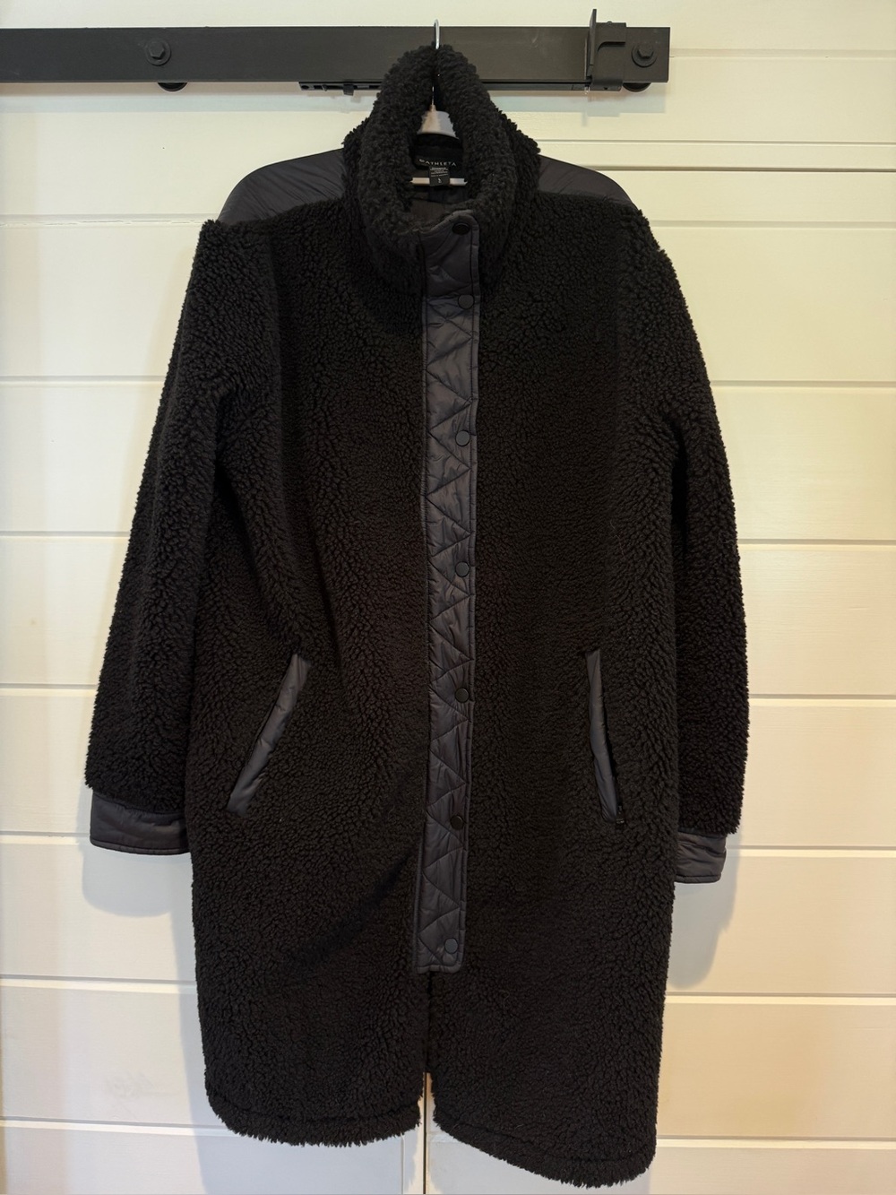 Athleta Sherpa Long Coat - black